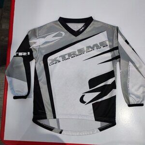 Xtreme motocross / dirt bike long sleeve jersey poll over grey youth Small